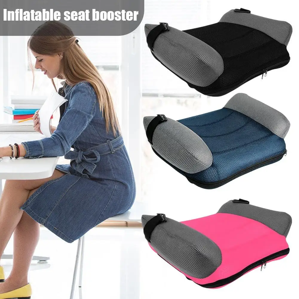 Portable Travel Inflatable Car Booster Seat for Kids PVC Cushion with Storage Bag Comfort Safety Narrow Backless Universal Fit view 3