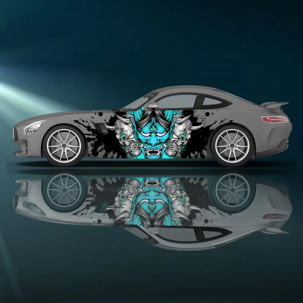 

Devil Mask Splash Latte Car Vinyl Wraps Decal Self-adhesive PVC Sticker Suitable for Trucks SUV Decoration Auto Accessories Gift