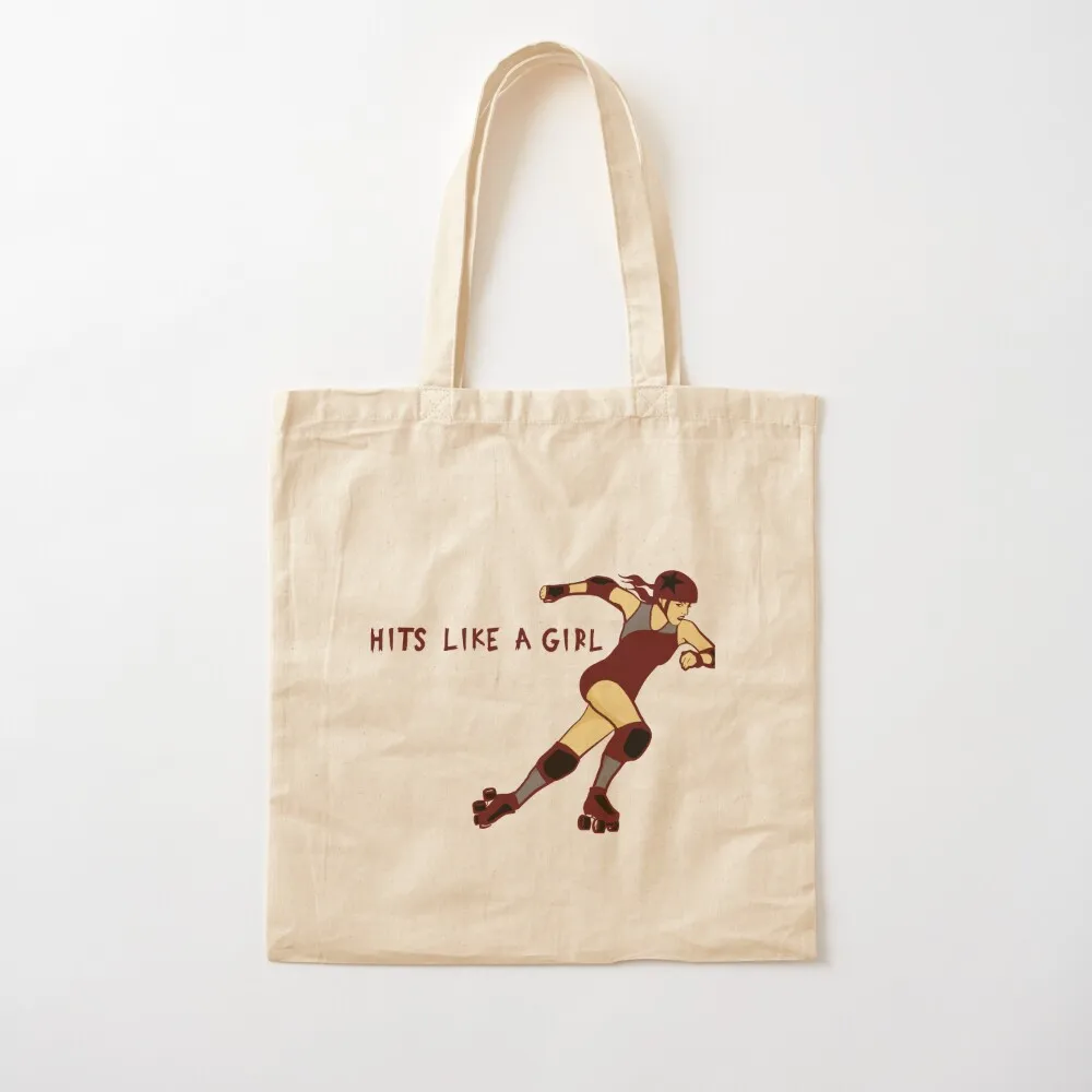 Roller Derby Hits like a girl Tote Bag Large bags for women hand bag ladies Handbags Shopper bag