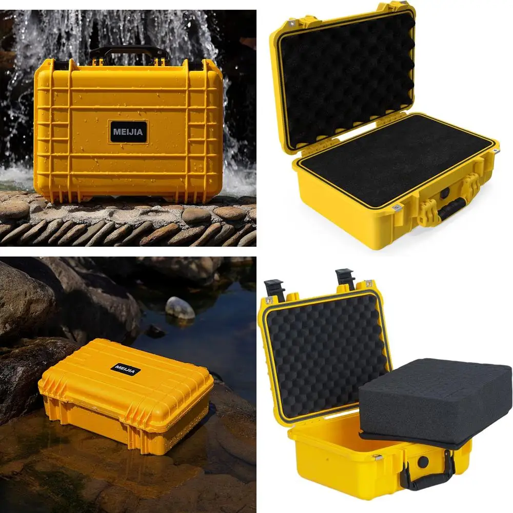 

Желтый водонепроницаемый жесткий кейс для дронов, камер и оборудования, с индивидуальной пеной, 13.35 x 11.63 x 5.98