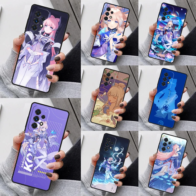 Genshin Impact Sangonomiya Kokomi Phone Case For Samsung Galaxy S23 S21 S20 FE S24 S22 Ultra Note20 S10 Plus A40 A52 A12 A13 A53