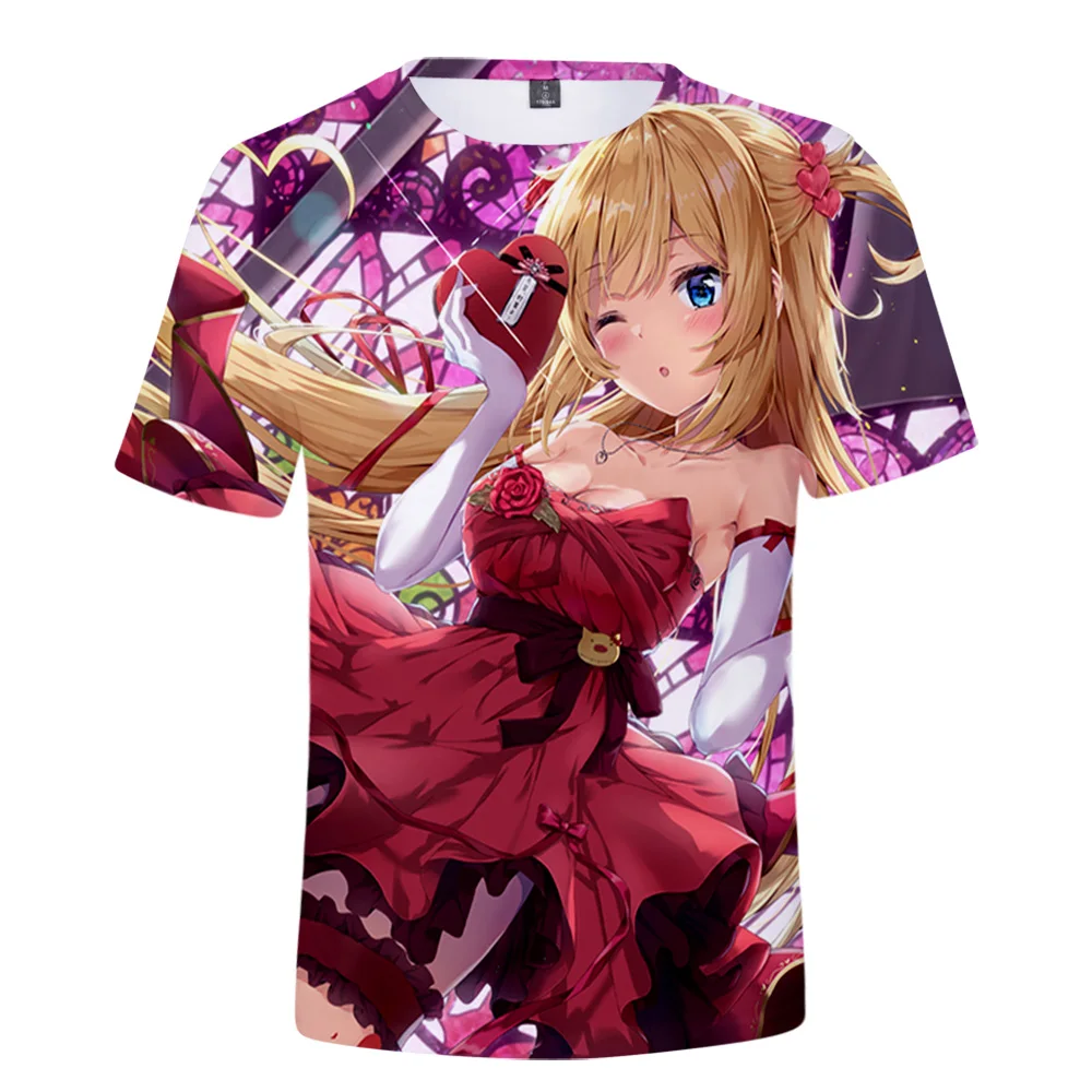 HOLOLIVE VTuber Akai Haato T-shirt Crewneck Short Sleeve Anime Tee Men Women\'s Tshirt Harajuku Streetwear 3D Clothes