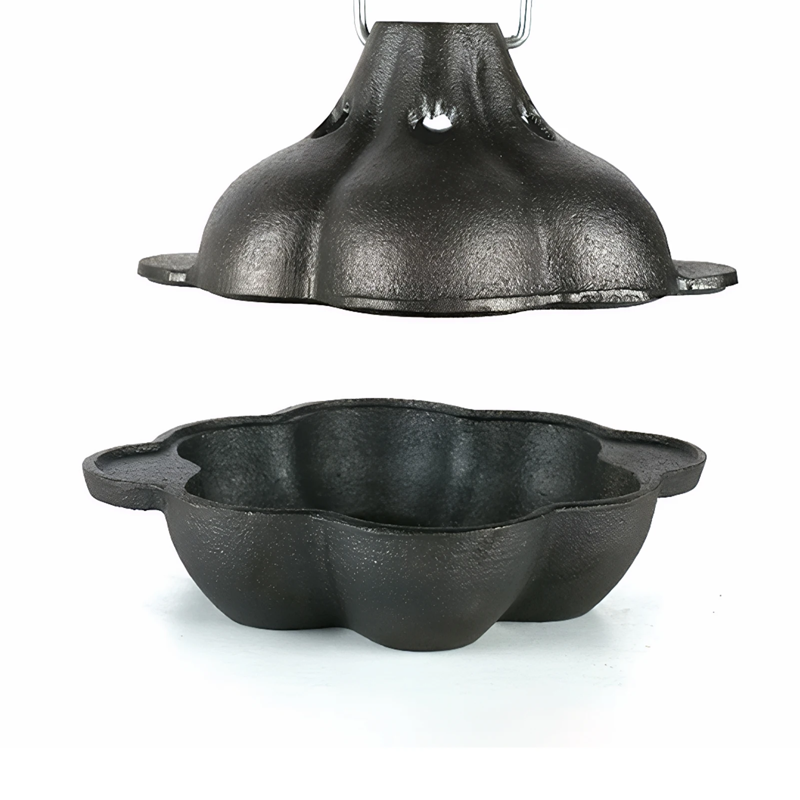 Large Iron Smoker Baking Pan, For Cast Iron Large Multi-Purp Use, Barbecue Creates Smoky Vegetables And Meats