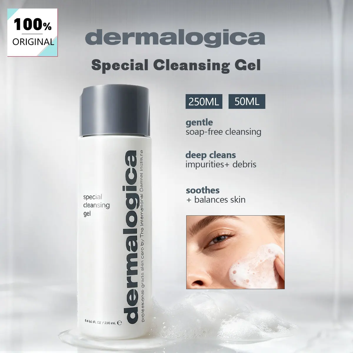 Dermalogica special cleansing gel 250ml/50ml, Gentle daily care, Mild, Refreshing, For all skin, Light texture, Comfortable