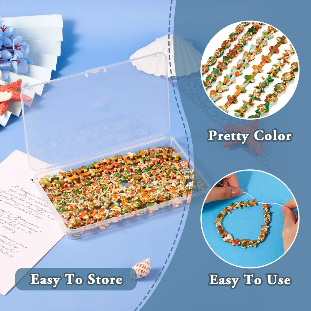 6 Strands Synthetic Turquoise Starfish Turtle Butterfly Shaped Beads for Necklace Bracelet Anklet Jewelry DIY Making