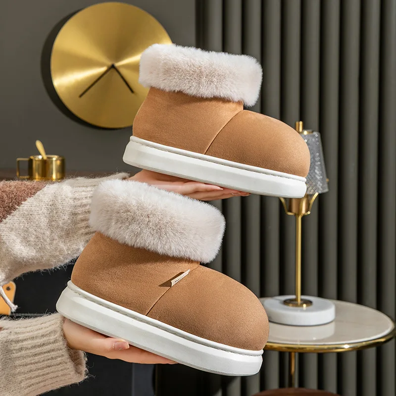 

Wearing Christmas Bags And Cotton Slippers On The Outside Women's Winter High Top Cotton Shoes Are Anti-skid Thick Soles