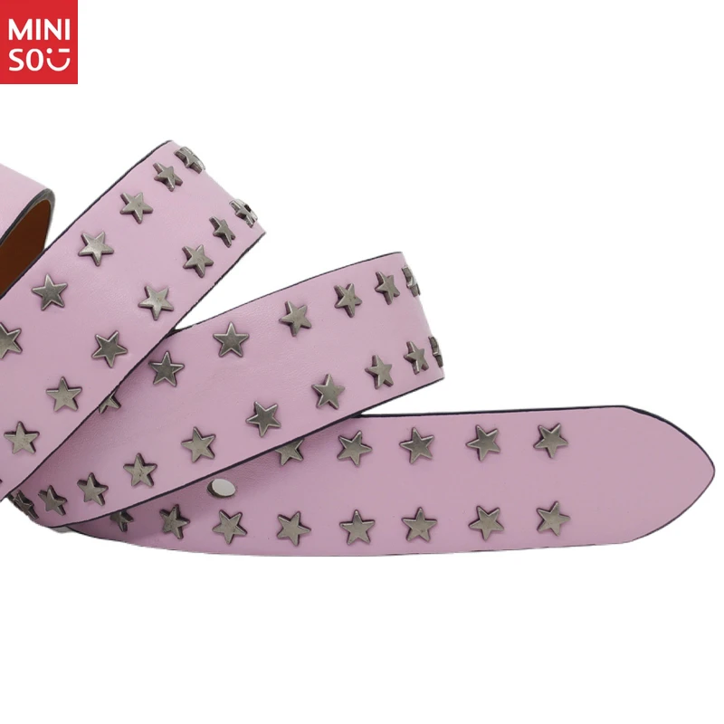 حزام Miniso Y2K على شكل نجمة للفتيات، حزام خصر جمالي فاسق، إكسسوار لطيف ومتأنق