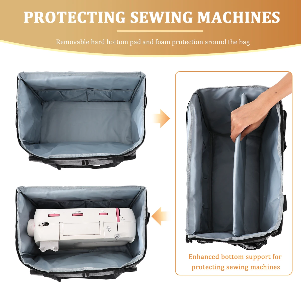 KOKNIT-estuche de transporte para máquina de coser, bolsa de almacenamiento, organizador de accesorios de costura de gran capacidad, bolsa de viaje con múltiples bolsillos