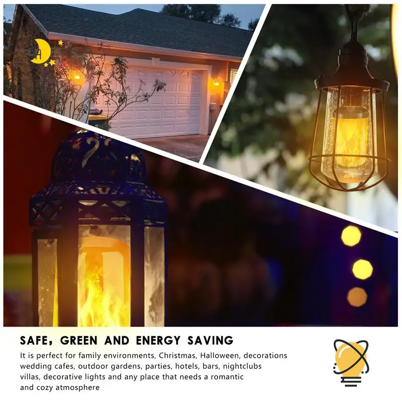 

AF95-LED лампочка с эффектом пламени E27, декоративная мерцающая реалистичная лампочка огня, лампа для украшения фестиваля