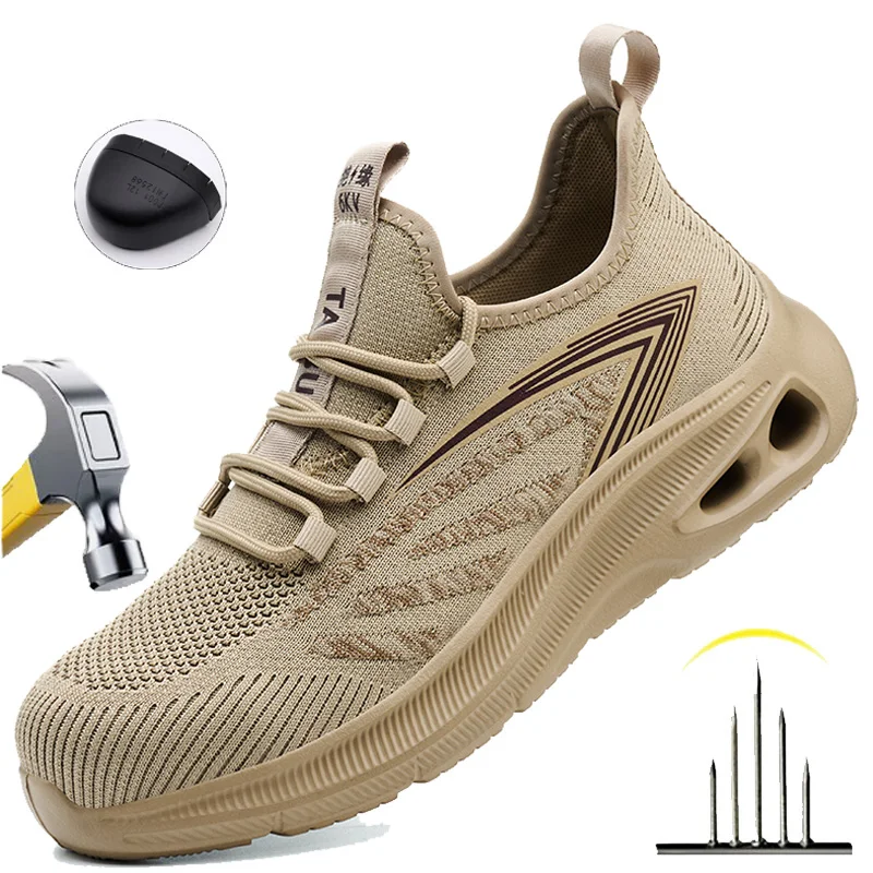 

Lightweight Safety Shoes Indestructible Men Steel Toe Sneakers Puncture Proof Breathable Work Safety Boots Man Comfy Work Shoes