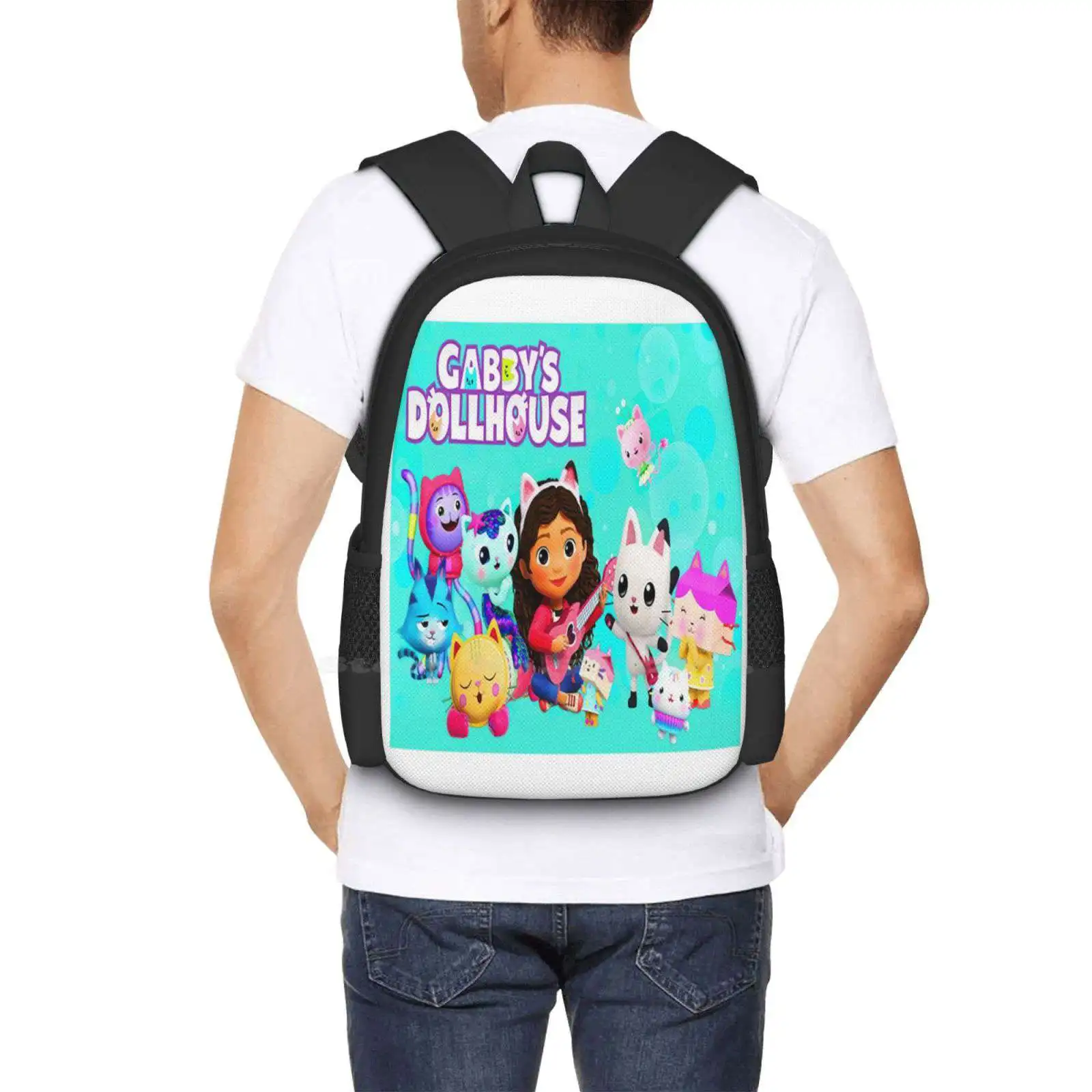 Gabby'S Dollhouse Characters Fashion Pattern Design, Travel Laptop School Backpack Bag, Gabbys Dollhouse Toys