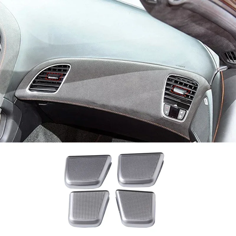 

For 2014-2019 Chevrolet Corvette C7 Z06 ABS silver car styling car air conditioner air outlet adjustment lever cover auto parts