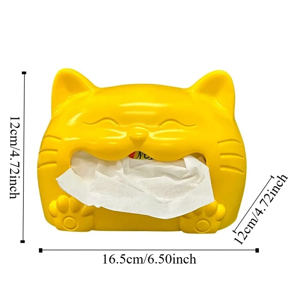 Room Decoration Model Toy Cat Tissue Box Cartoon Collectible Napkin Storage Box Cute Creative Animal Napkin Holder Children/Kids