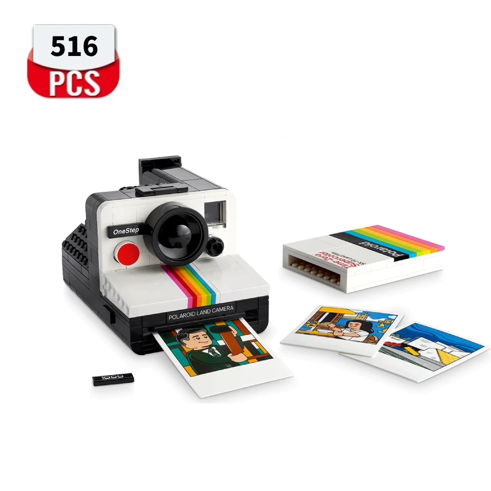 

516PCS Ideas Creative Polaroid OneStep SX-70 Camera Model Building Blocks 21345 Construction Bricks Toy Gift For Children Kid
