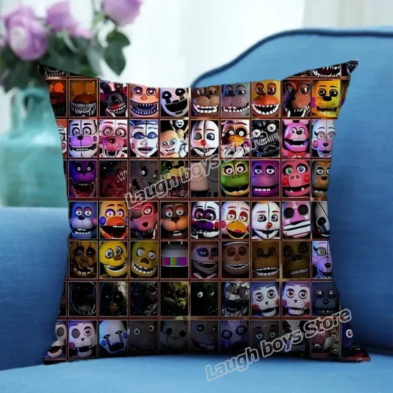 FNAF-Five Nights at Freddy\'s Square Pillowslip Plush Cushion Fronha, Anime Home Bedroom Decoration, Kids, Boy, Girl, Birthday Gift