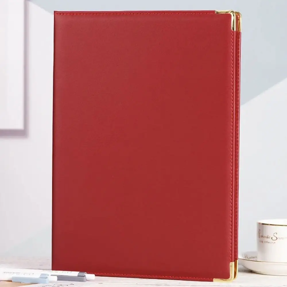 بو الجلود A4 اتفاقية مجلد واقية لا إدراج ورقة وثيقة حامل فتحات الزاوية متعددة الوظائف