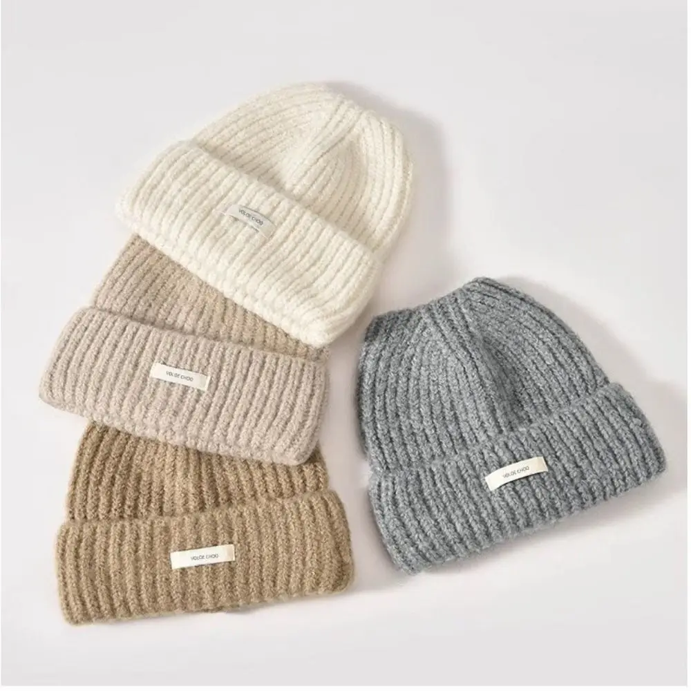 

Новые однотонные вязаные шапки, защита от холода, сохраняющие тепло, женские шапки-бини, уличная женская повседневная кепка для женщин/мужчин/студентов