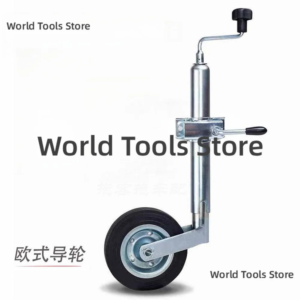 Manual Crank Trailer Stabilizer Jack European‑Style Landing Gear Support Leg with Guide Wheel Accessory