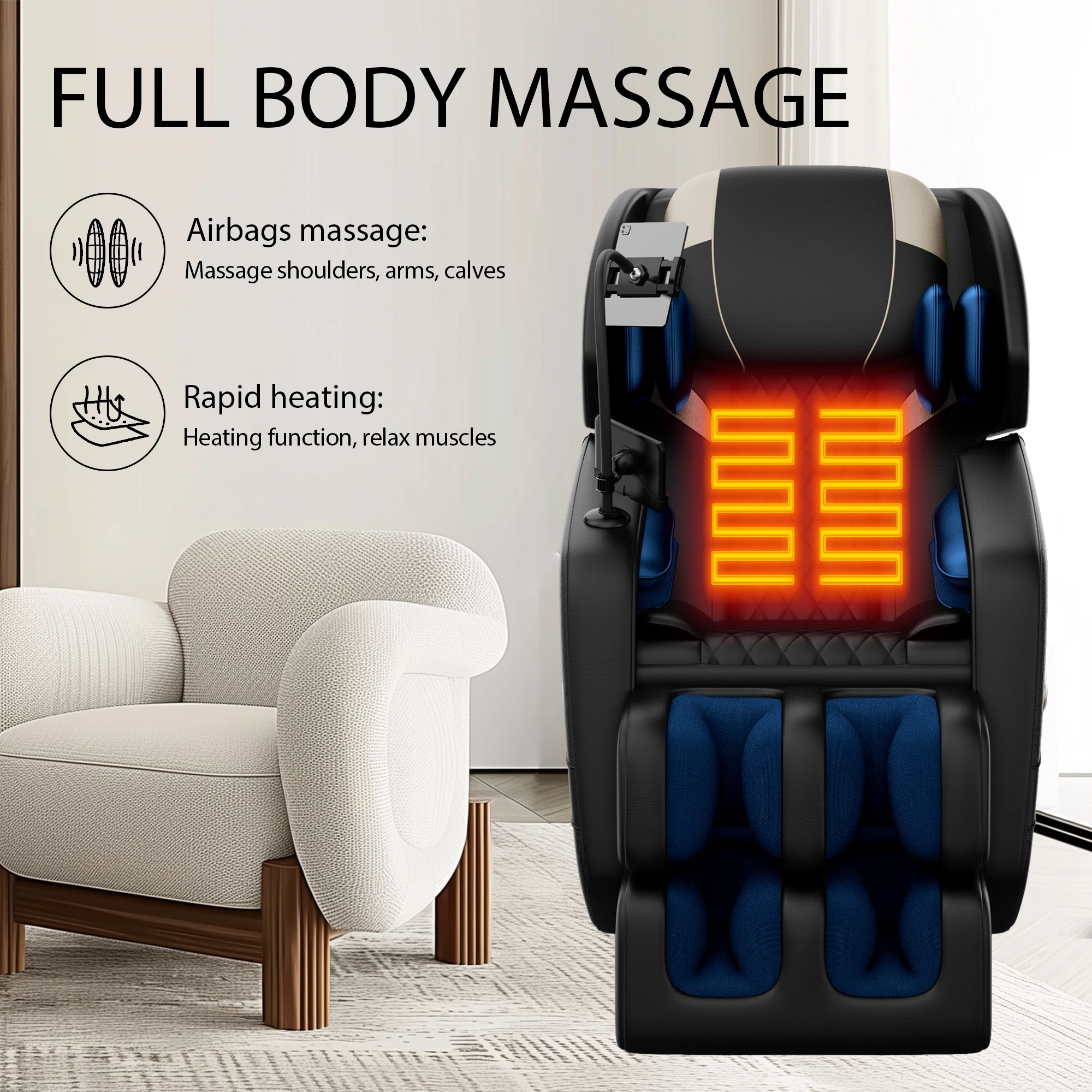 Massage Chair Recliner With Zero Gravity With Full Body Air Pressure