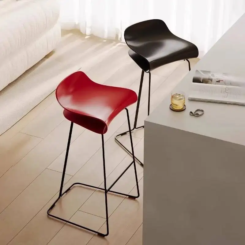 Stylish Contemporary Seating for Kitchen Island & Home Bar Modern Bar Stools with Curved Seat and Metal Frame