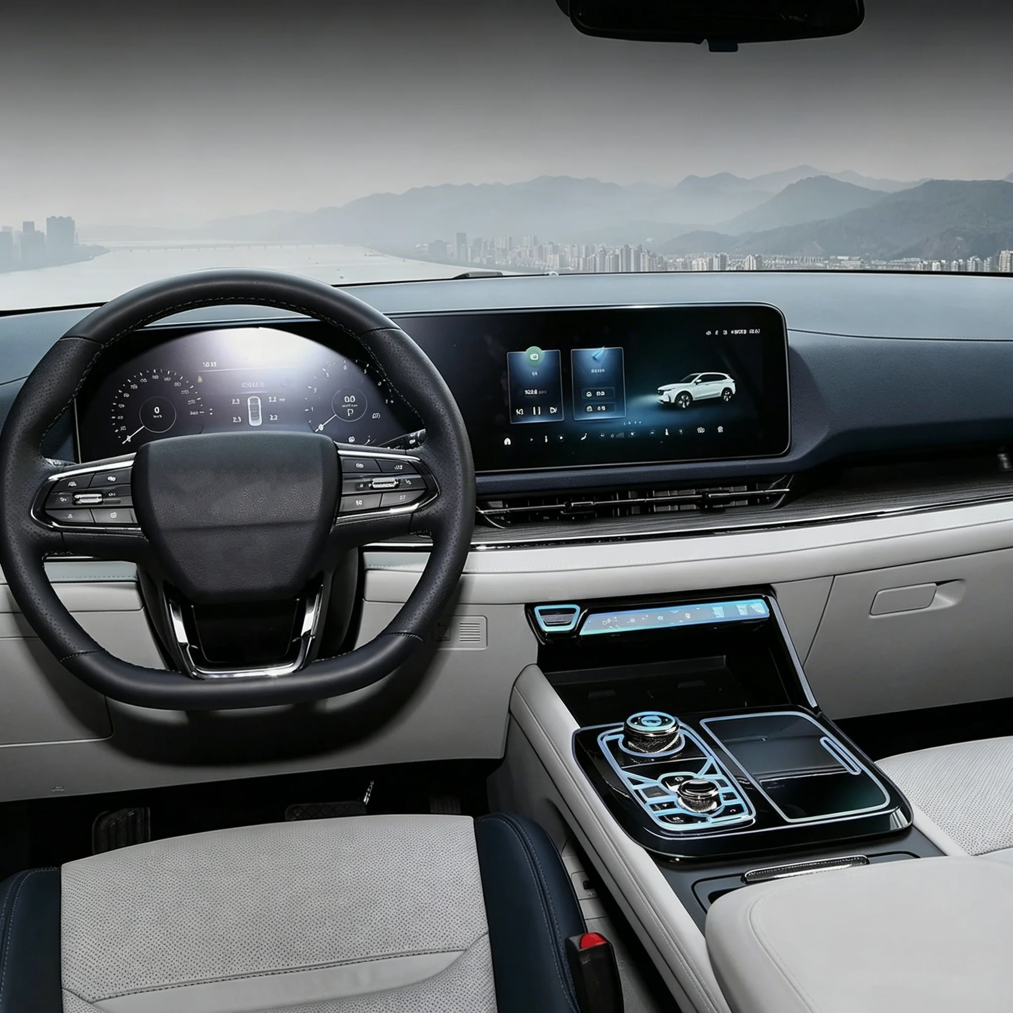 Für Ford Territory Equator 2024-2026 Transparente TPU-Folie für den Mittelbereich, Getriebepanel und Armaturenbrett, Kratzschutz-Aufkleber – Detail 1