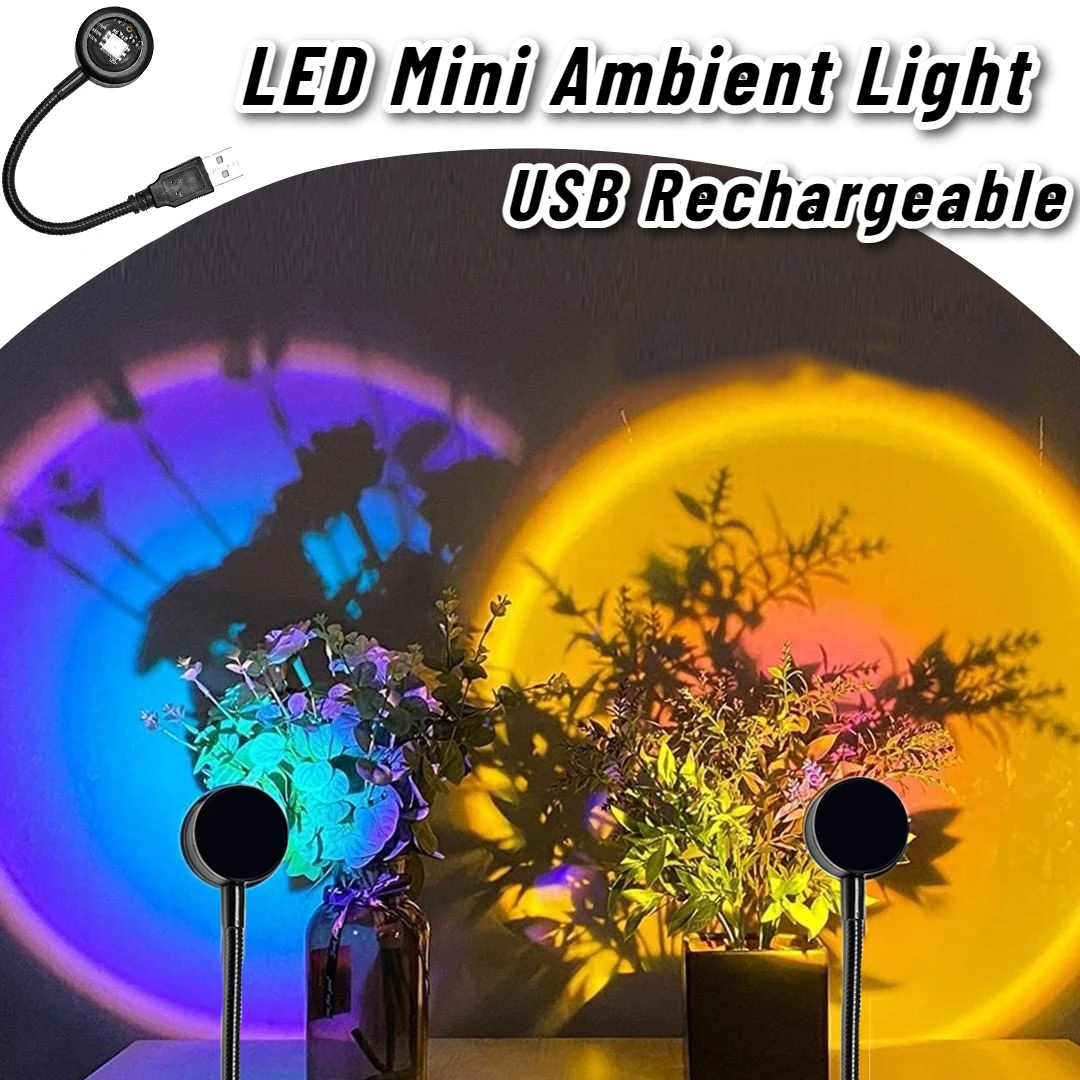 Vendita calda LED Mini luce ambientale USB ricaricabile luce notturna IG Photo Sunset Light Webcast luce di sfondo piccolo portatile