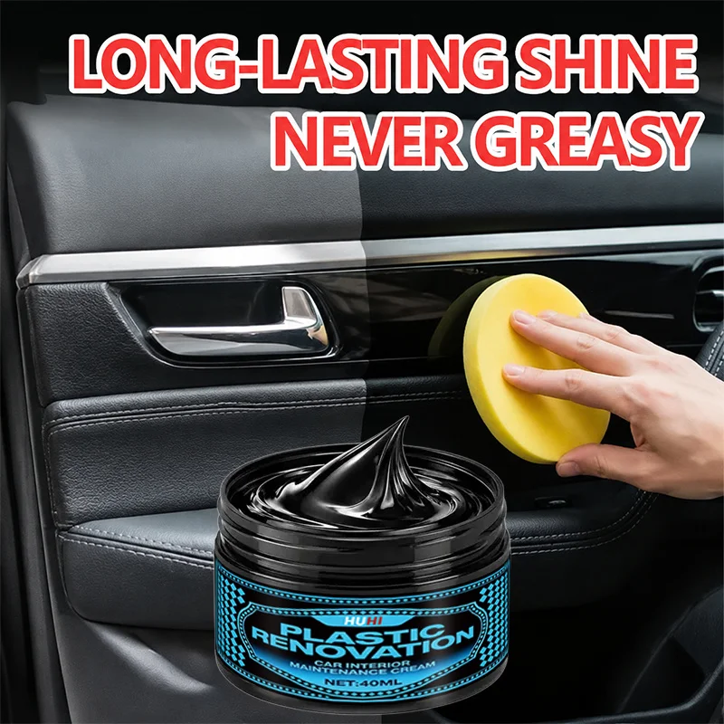 Car Interior Plastic Restorer & Shine Wax - Multi-Purpose Tire, Leather & Rubber Care, Restores Faded Surfaces & Minor Scratches