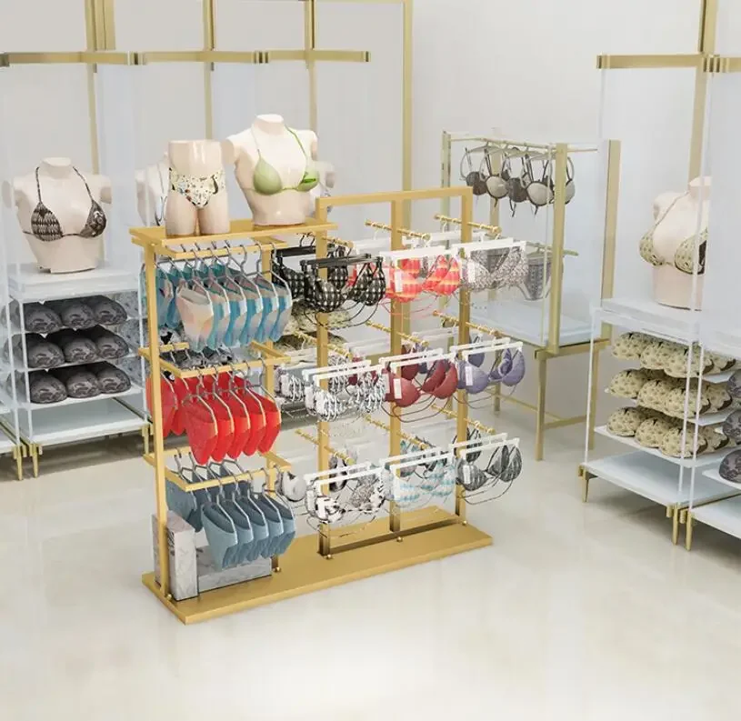 Underwear store underwear shelf underwear bra display rack mall double side hanging shorts display rack