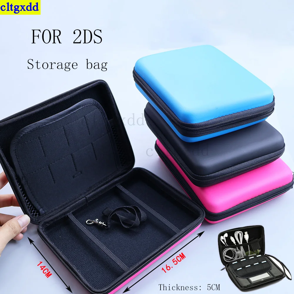 Cltgxdd 1개는 2DS 게임 콘솔 쉘 보호 커버에 적합합니다. 새로운 하드 EVA 지퍼 고품질 보관 가방