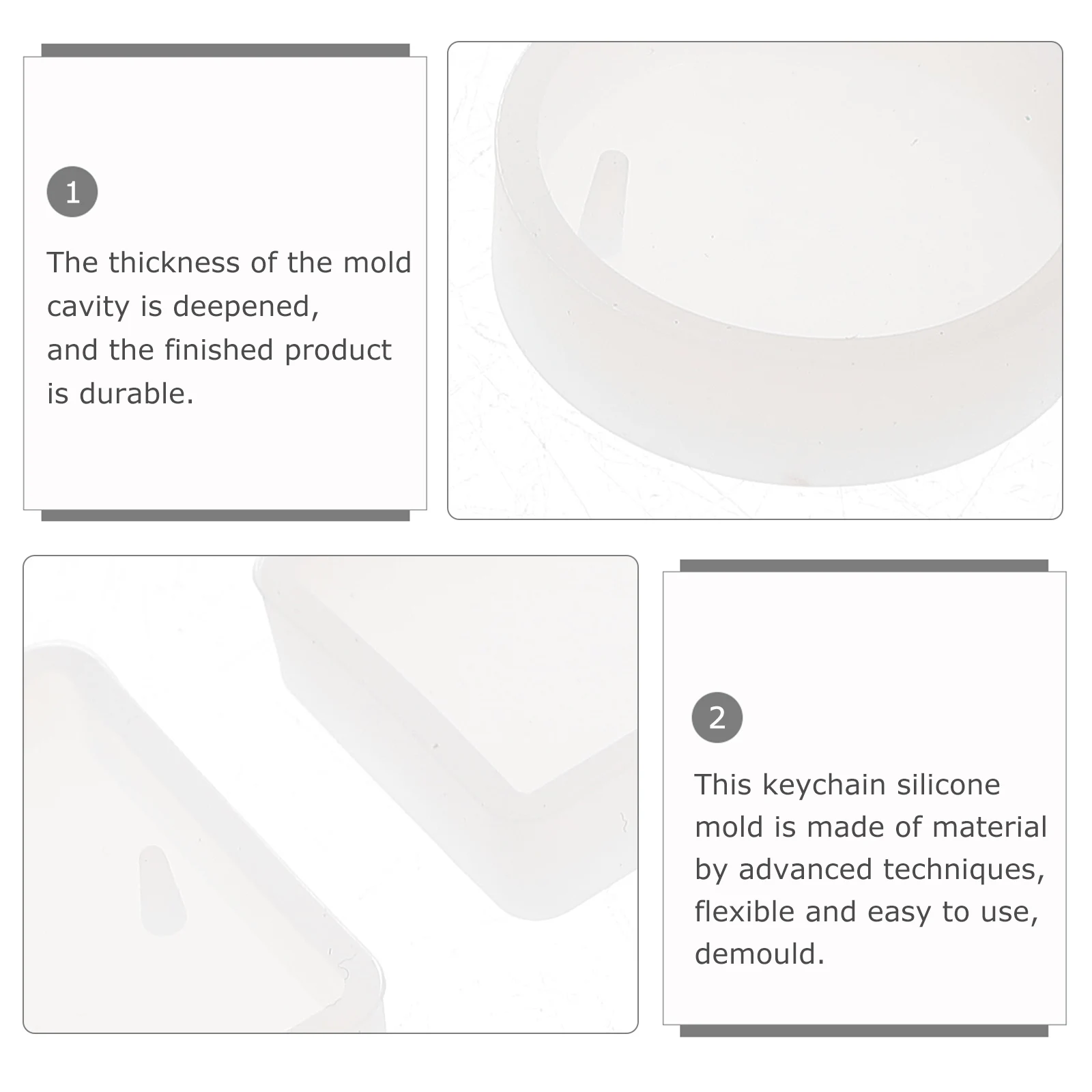 

10Sets Epoxy Resin Keychain Pendant Mold Silicone DIY Jewelry Making Craft Mold Non-Stick Lightweight Space-Saving Design