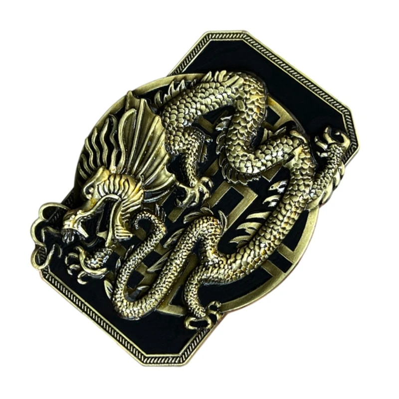 Chinese Relief Dragon Pattern Buckle Belt DIY Components Heavy Rock Buckle Dropship