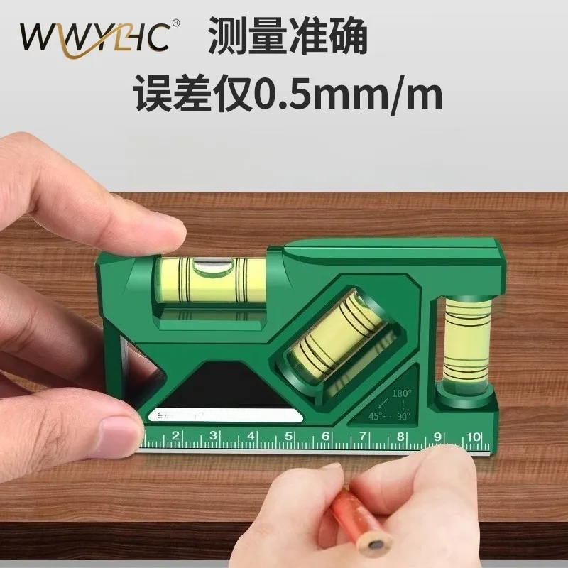 Suitable for Level, Strong Magnet, Household High-precision Leveler, Socket Switch, Protractor, Measurement Anti-drop Mini Ruler