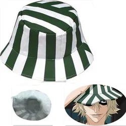 Sombrero de Cosplay de Anime Bleach Urahara Kisuke, gorra de cúpula a rayas verdes y blancas, sombrero fresco de verano, sombrero de sandía