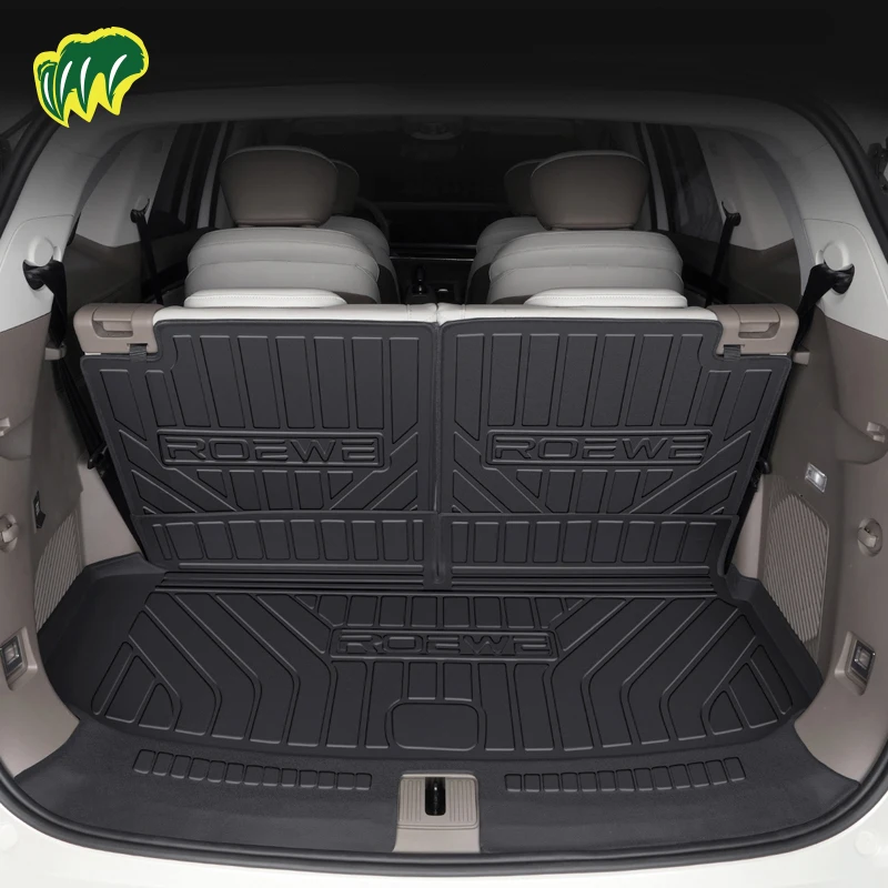 For ROEWE RX9 2023 2024 TPE Custom Fit Car Trunk Mat All Season Black Cargo Mat 3D Shaped Laser Measured Trunk Liners