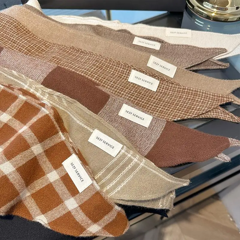 Enger multifunktionaler gestrickter Dreiecksschal aus Wolle; Damen-Kopftuch; Winterwarmer Halstuch-Haarband