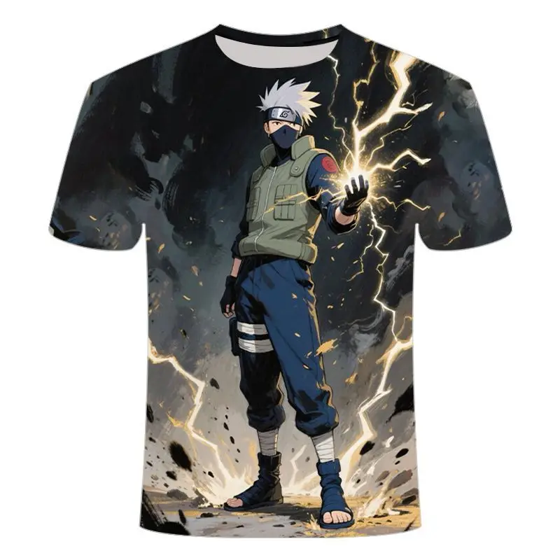 2026 Sommer Neues Stylisches Naruto Anime Rundhals-Kurzarm-T-Shirt mit 3D-Digitaldruck, Ein Vielseitiges Oberteil für Studenten