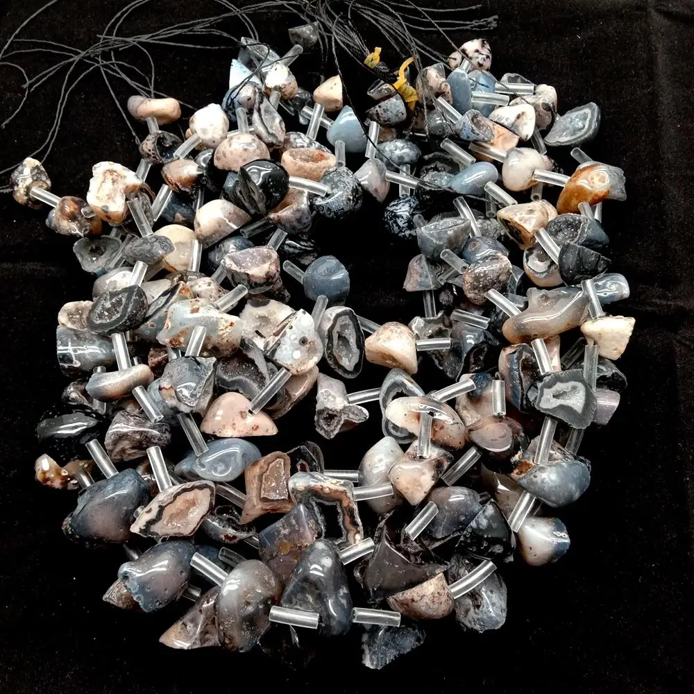 1 Strand Natural Agate Druzy Space Beads DIY Making 15x20mm 16