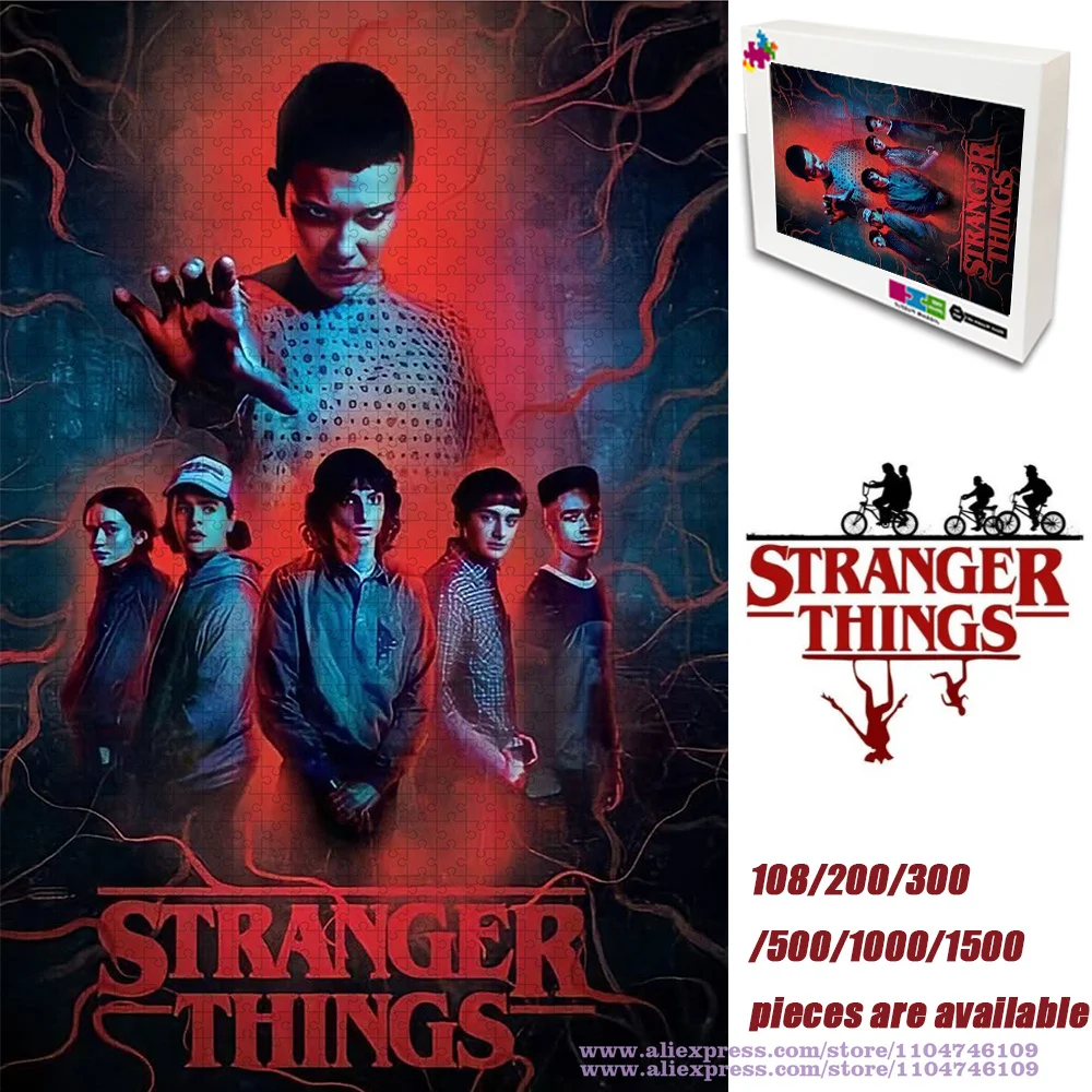 

Stranger Things Characters Puzzle Jigsaw 108/200/300/500/1000/1500Pcs Intelligence Puzzles for Kids Unisex Gift with Box