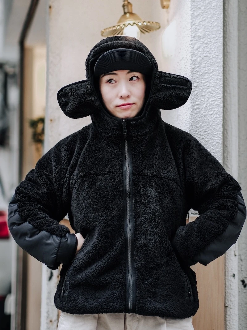 

Double-Sided Wear Lightweight Fluffy Rabbit Ear Hooded Long Velvet Coral Fce Soft Warm Cotton Jaet for Couples