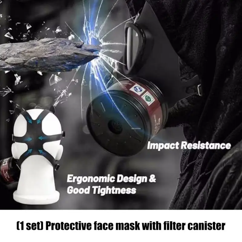 Y1UB Industrial Facepiece Reusable Respirator Full Face Mask for Painting Tasks
