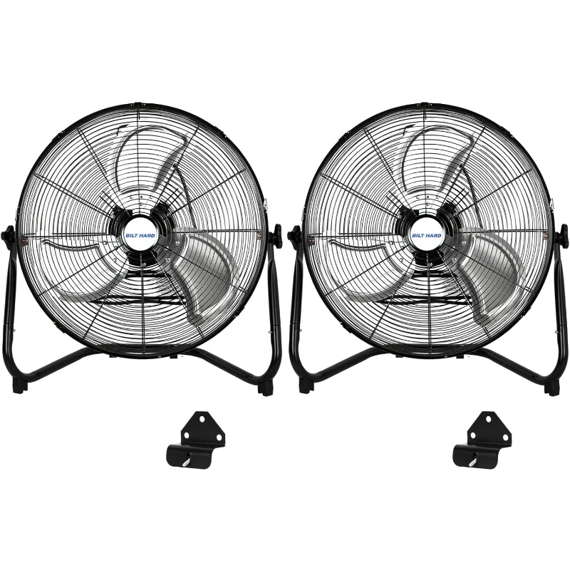 

BILT HARD 4600 CFM 20-дюймовый высокоскоростной напольный вентилятор, 3-скоростной сверхмощный металлический вентилятор с системой настенного монтажа, вентилятор для промышленного магазина