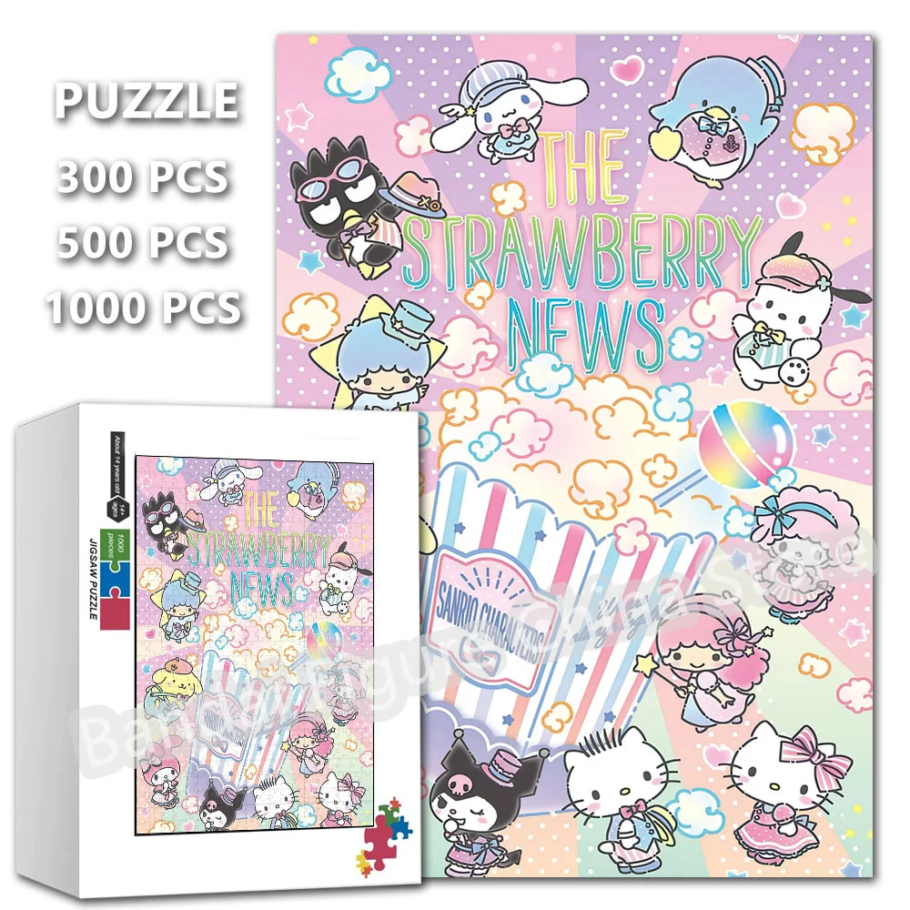 

Sanrio Character Cartoon Print Puzzle Kids Educational Gifts Hellokitty Cinnamoroll Kuromi Jigsaw Puzzles Stress Relief Toys