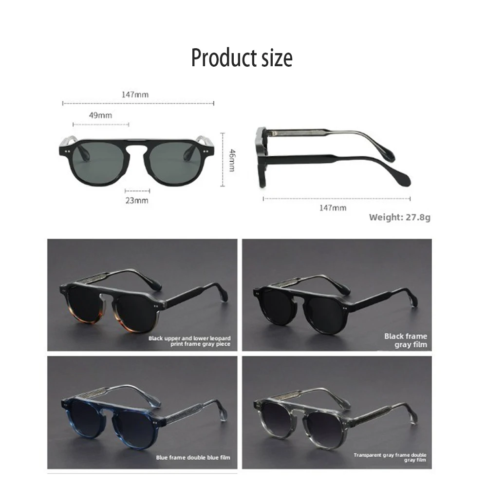 Marka oryginalne okulary w stylu vintage dla mężczyzn modne okulary z octanu z osłoną черепахи wysokiej jakości odcienie okulary dla kobiet — zdjęcie 7
