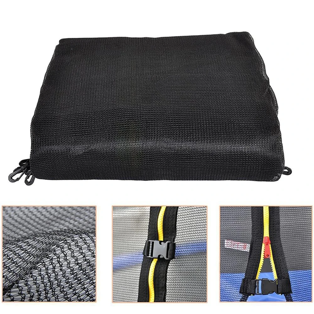 (Only Net, No Pole) Trampoline Replacement Safety Net Enclosure Surround Trampoline Frames w/ Zipper for 6/8/10/12Ft Trampoline
