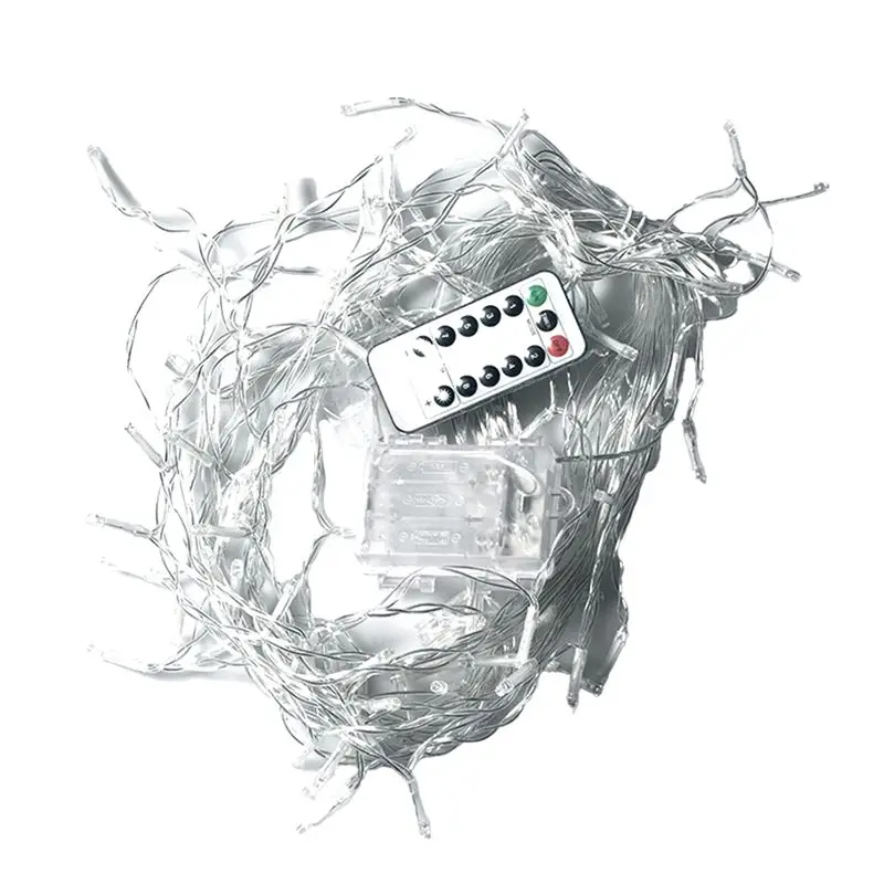 

3,5 м гирлянда со светодиодной занавеской в виде гирлянды на окне, новогодняя гирлянда, светодиодные фонари на Рождество с дистанционным управлением-AT36