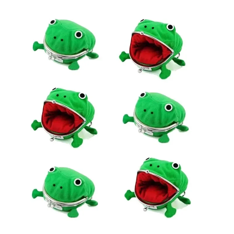 Soft Plush Frog Money Holder Cartoon Animal Wallet Cosplay Party Gift Kawaii Frog Purse for Kids Teens Unique Novelty Accessory