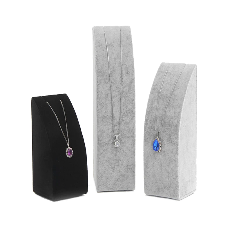 ZHIQING Velvet Columns Necklace Pendant Display Organizer Holder Stand Pendant Display Desktop Counter Jewelry Display Rack