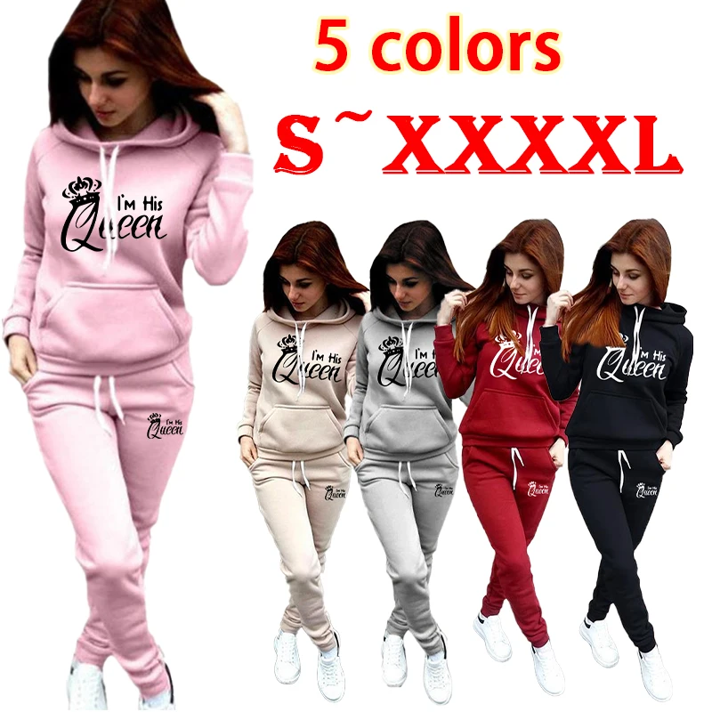 

2024 Fashion Long sleeved Sports Set Women's Hooded Sportswear Running Set Hooded Sports Pants 2-piece Jogging Set