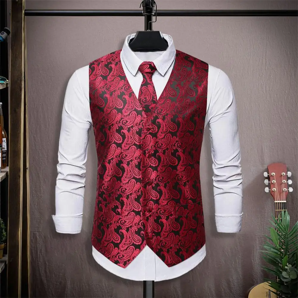 3 pieces Bowtie Suit Vest Pocket Square Set Luxury Men Business Waistcoat Single-breasted Stain Bow-Tie Groom Wedding Waistcoat