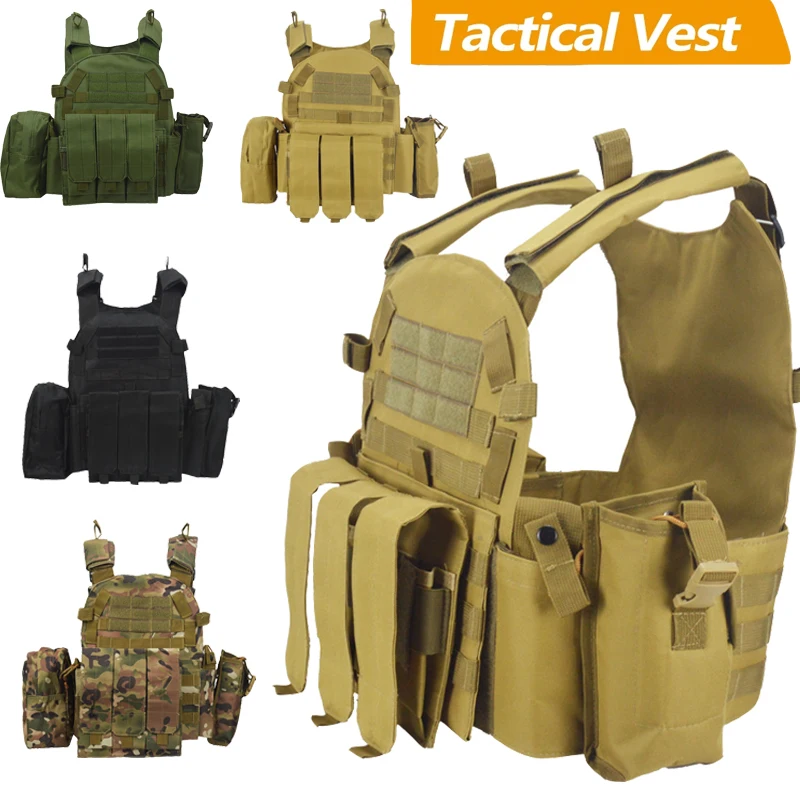 6094 Nylon Military Tactical Vest Body Armor Combat Army Gear with Pouch for Hunting